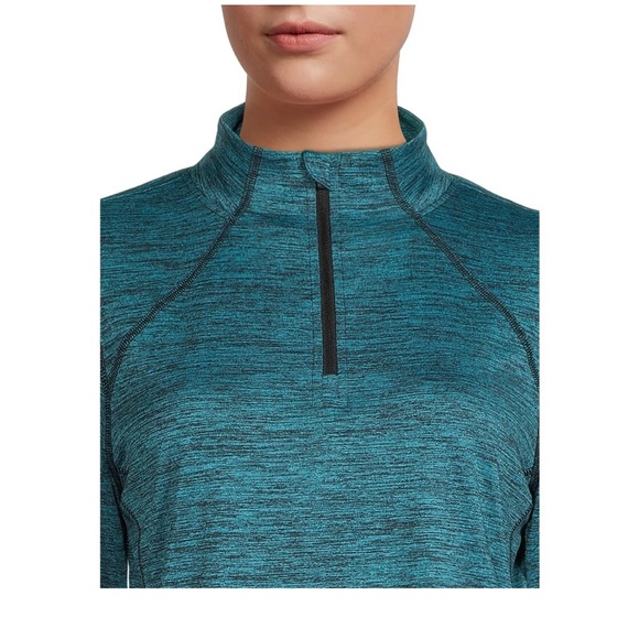 ATHLETIC WORKS Womens Top Size Large 12-14 Lightweight 1/4 Zip Front New - Picture 2 of 10